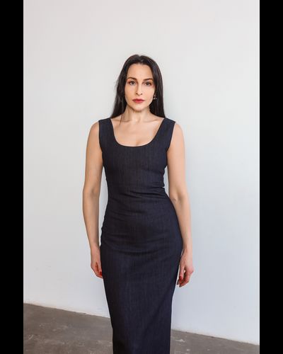 Платье-футляр из денима