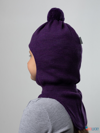 Шапка-шлем 23101-04 с утеплителем, хб подклад, фиолетовый 50-52