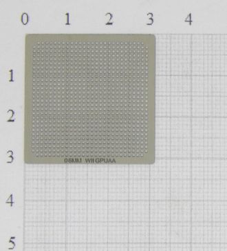 Трафарет BGA для реболлинга игровой консоли WII GPUAA (новая модель) 0,6 мм