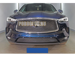 Защита радиатора Infiniti QX50 2021- black верх