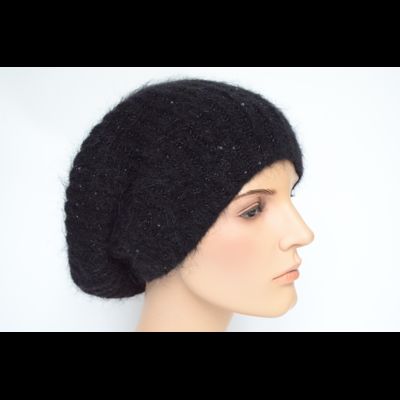 Зимний женский берет вязаный черный Vizio Италия 8070 B