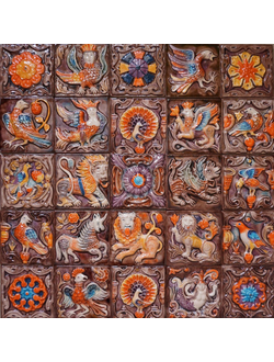 Изразцовая плитка "Древние символы" // 10*10