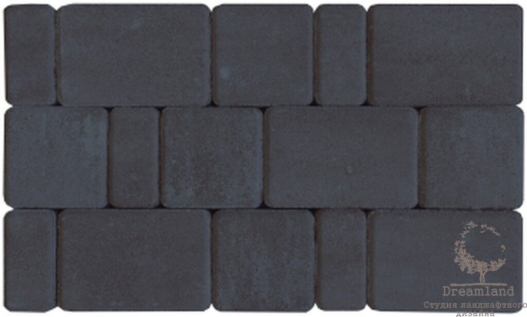 Тротуарная плитка Старый город, черный