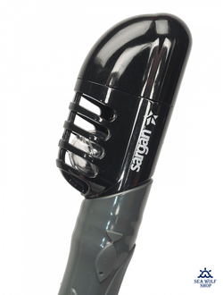 Трубка для дайвинга Sargan "АГИДЕЛЬ" сухая 2 клапана, силикон черно-серый