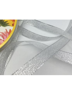 Лента металлизированная  12мм, серебро