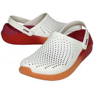 CROCS LITERIDE CLOG BARELY ORANGE WHITE