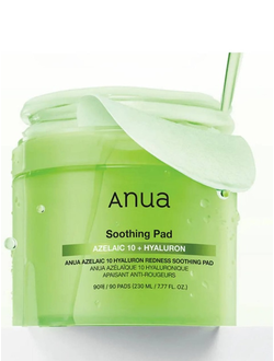 Пэды с азелаиновой кислотой Anua Azelaic Acid 10 Hyaluron Redness Soothing Pad 90 шт