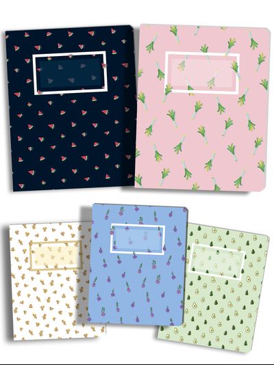 тетрадь с Авокадо, Арбуз, Свекла, Порей, Имбирь в клетку 24 листа