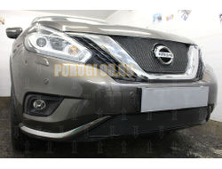 Защита радиатора Nissan Murano Z52 2014- black верх PREMIUM