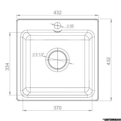 Мойка композитная GRANFEST SMART GF-SM 430 (432*432) бежевый белый песочный