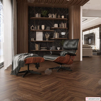 Ламинат Alpine Floor Herringbone 10 Орех Трентино LF107-12 33 класс толщина 10 мм с фаской 1.56 м2