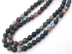 Яшма 10 мм зеленый меланж нить