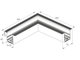 Коннектор угловой для встраиваемого трека MAG-CON-4560-F-L90 (Белый/Чёрный)