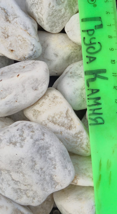 Белый мрамор галтовка, фракция 60-80 мм