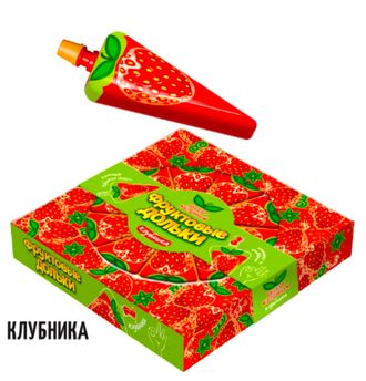 Десерт желейный "Фруктовые дольки" клубника 50гр*30шт*10 блоков.