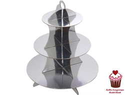 Подставка для пирожных Серебро, картон