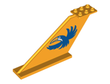 Tail 12 x 2 x 5 with Blue Toucan Bird Pattern on Both Sides, Bright Light Orange (87614pb013 / 6306820)