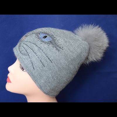 женская шапка Италия кошка с помпоном Vizio Астрахань фото итальянских шапок и беретов