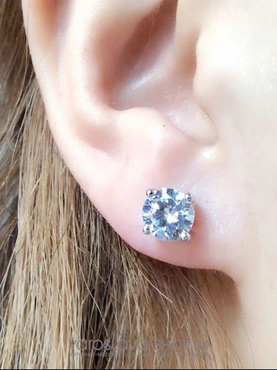 АЛ-224.  Серьги пусеты стекло.