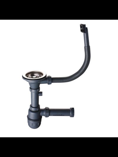 Cифон для нерж мойки большой выпуск с переливом Frap FA101