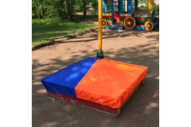Чехол на песочницу синий-оранжевый с грибком