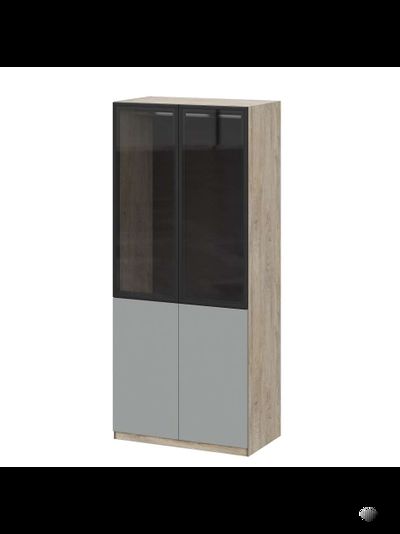 Этна шкаф Ш 57*100 Дуб эндгрей/Софт грей со стеклом