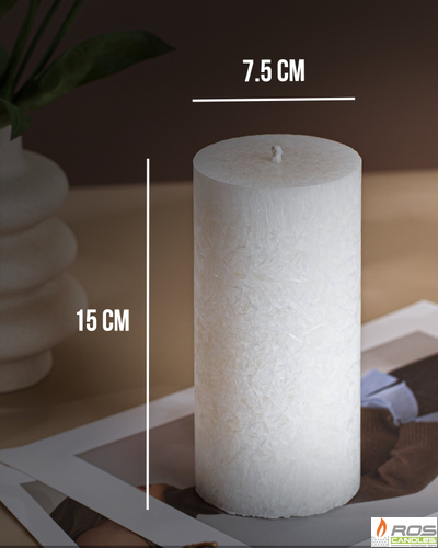 Свеча столбик белая не ароматизированная, 7,5*15см - 3шт