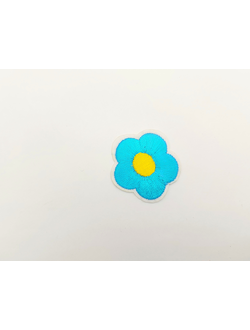Термоаппликация цветок,  голубой