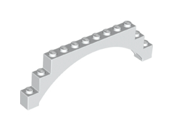 Arch 1 x 12 x 3 Raised Arch with 5 Cross Supports, White (18838 / 6090084 / 6246842)