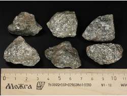 Кварц-слюдяной сланец в ассортименте, Россия, Северный Кавказ, КЧР, река Малый Блыб (30-35 мм, 13-18 г) №29780