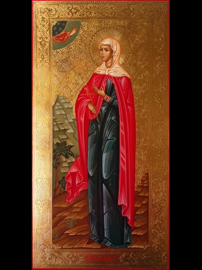 Александра Анкирская (Коринфская), святая мученица. Рукописная мерная икона.