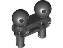 Technic, Pin Connector Perpendicular 3L with 2 Pins and 2 Ball Joints, Black (90630 / 4593576 / 6236809)