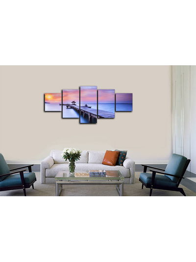 Модульная картина "Закат на причале"