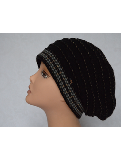 Кашемировый берет черный Vizio Италия 6804 фото