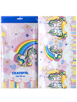 Скатерть п/э "Нежные единороги" 120*180см
