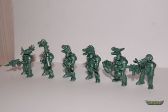 НеТеЗвери Mini. Динозавры. Зеленый металлик. 6шт 45мм