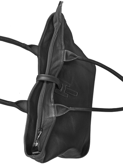 (АРТИКУЛ: 9766/0/82) СУМКА ЖЕНСКАЯ БОЛЬШАЯ, НАТУРАЛЬНАЯ КОЖА, ЧЕРНАЯ, РУЧКИ И РЕМЕНЬ ЧЕРЕЗ ПЛЕЧО