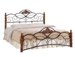 Кровать CANZONA 180*200 см (King bed), черный/красный дуб