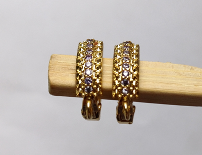 Швензы форма № 3  покрытие  Люкс  1 пара с камнями цвет золото