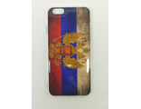 Защитная крышка силиконовая iPhone 6/6S с гербом и флагом РФ состаренная