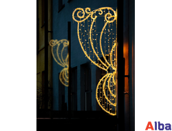 Консоль новогодняя светодиодная штора золотая