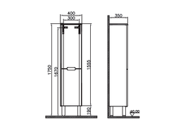 Пенал VitrA Sentо, с корзиной для белья, 40 см, цвет матовый белый, левосторонний, 60854