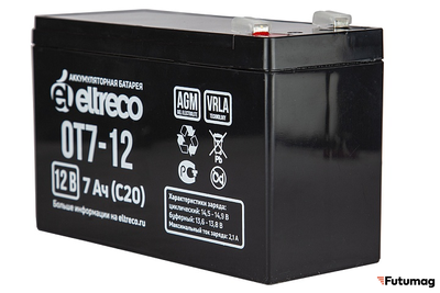 Тяговый аккумулятор Eltreco OT7-12 (6-F-7) (12V7A/H C20)