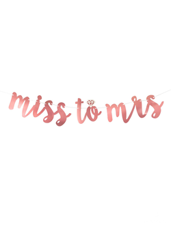 Гирлянда бумажная "Miss to Mrs" , роуз голд глянец