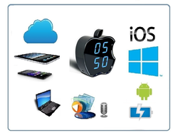 IP видеоняня WiFi (Часы настольные, яблоко)  с аккумулятором с DVR, HD