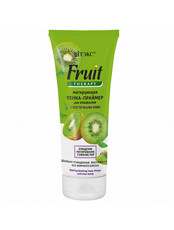 Витэкс Fruit Therapy Матирующая Пенка-праймер для умывания с косточками киви, 200 мл