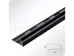 Алюминиевый окантовочный профиль для плитки ПО 10 черный глянец