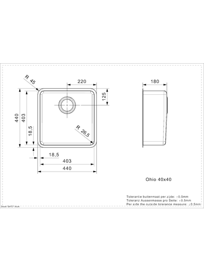 Мойка Reginox Ohio 40x40 Regi Color