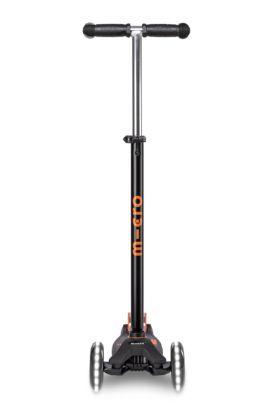Самокат Maxi Micro Deluxe черно-оранжевый LED