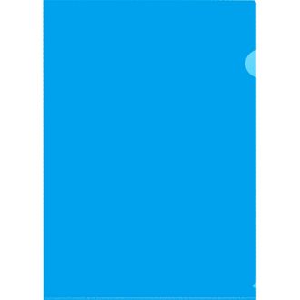 Папка уголок E-310 180мкр жесткий пластик А4 синяя прозрачная Россия 10шт/уп